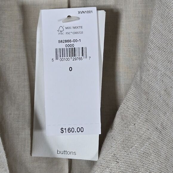 Banana Republic Blazer Womens 0 Linen Blend Double Breasted Natural Flax Lined - Picture 6 of 11